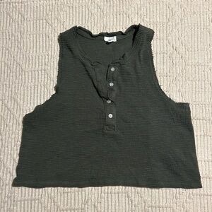 Aerie Ribbed Button Down Crop Top